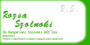 rozsa szolnoki business card